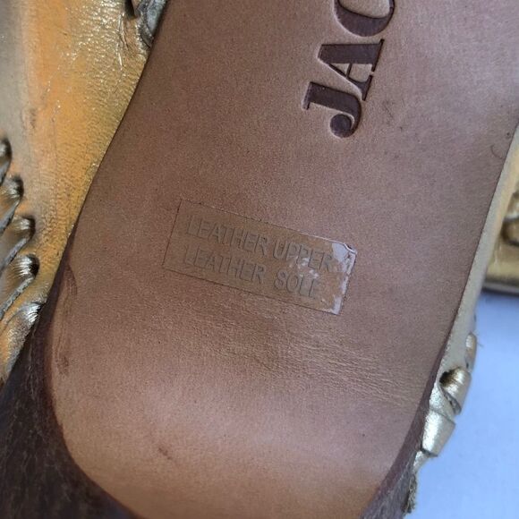 Jack Rogers Zsa Zsa Maggie Thong Sandal Shoes Gold Silver Leather Feet Jewelry 6 - Picture 8 of 12